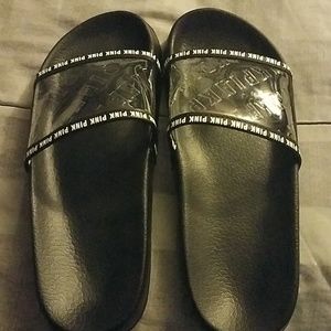 PINK Victoria's Secret Shoes - VS Pink Slides PINK Victoria's Secret Shoes - VS Pink Slides